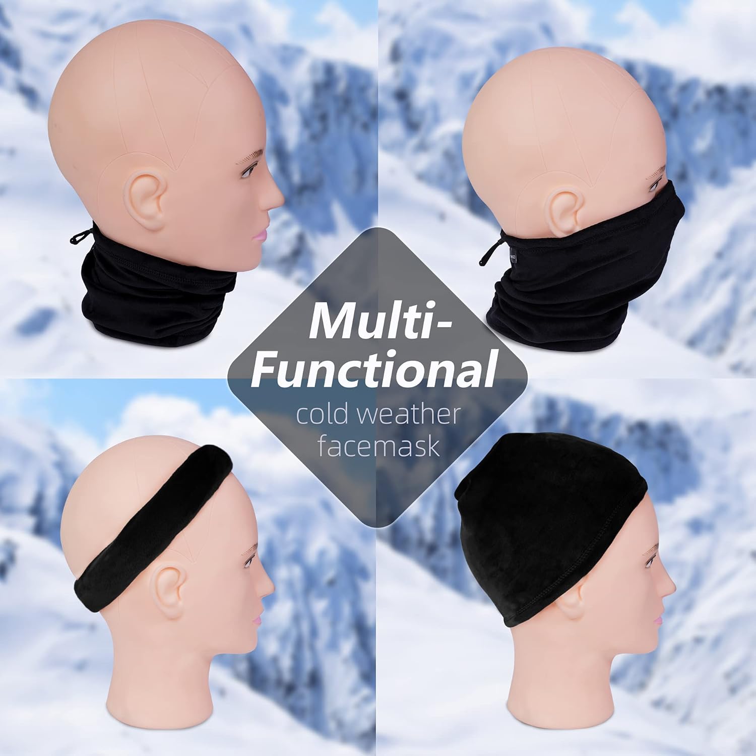 2 Pack Kids Neck Warmer Winter Fleece Gators Cold Weather Face Mask for Boys Girls Youth Neck Gaiter - Image 4
