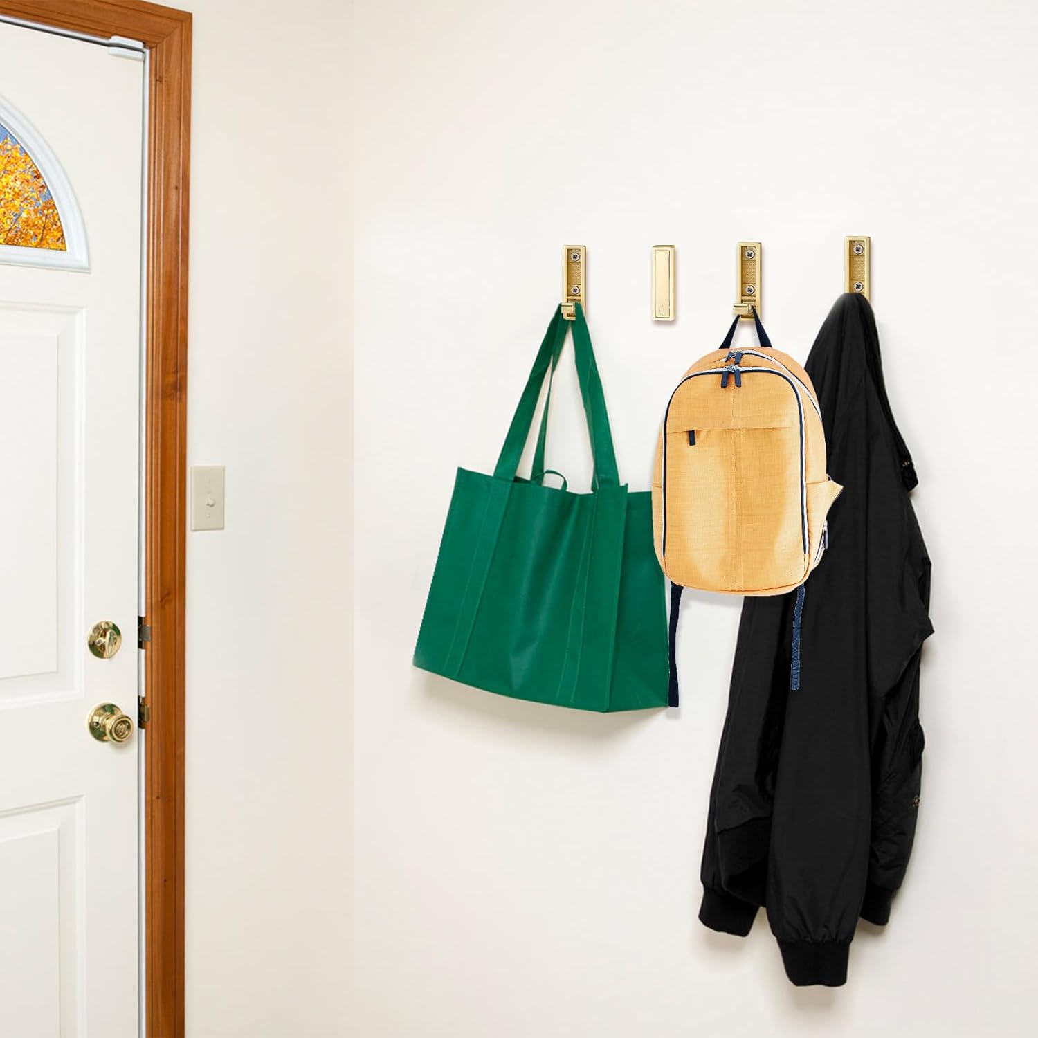 Folding Hooks 4 Pack Foldable Coat Hook Heavy Duty Wall Hooks for Hanging Coats, Towel, Hat, Backpacks (Gold) - Image 2
