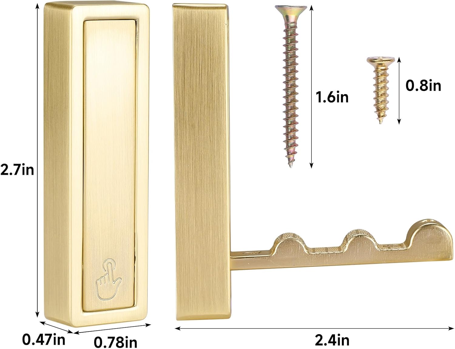 Folding Hooks 4 Pack Foldable Coat Hook Heavy Duty Wall Hooks for Hanging Coats, Towel, Hat, Backpacks (Gold) - Image 3