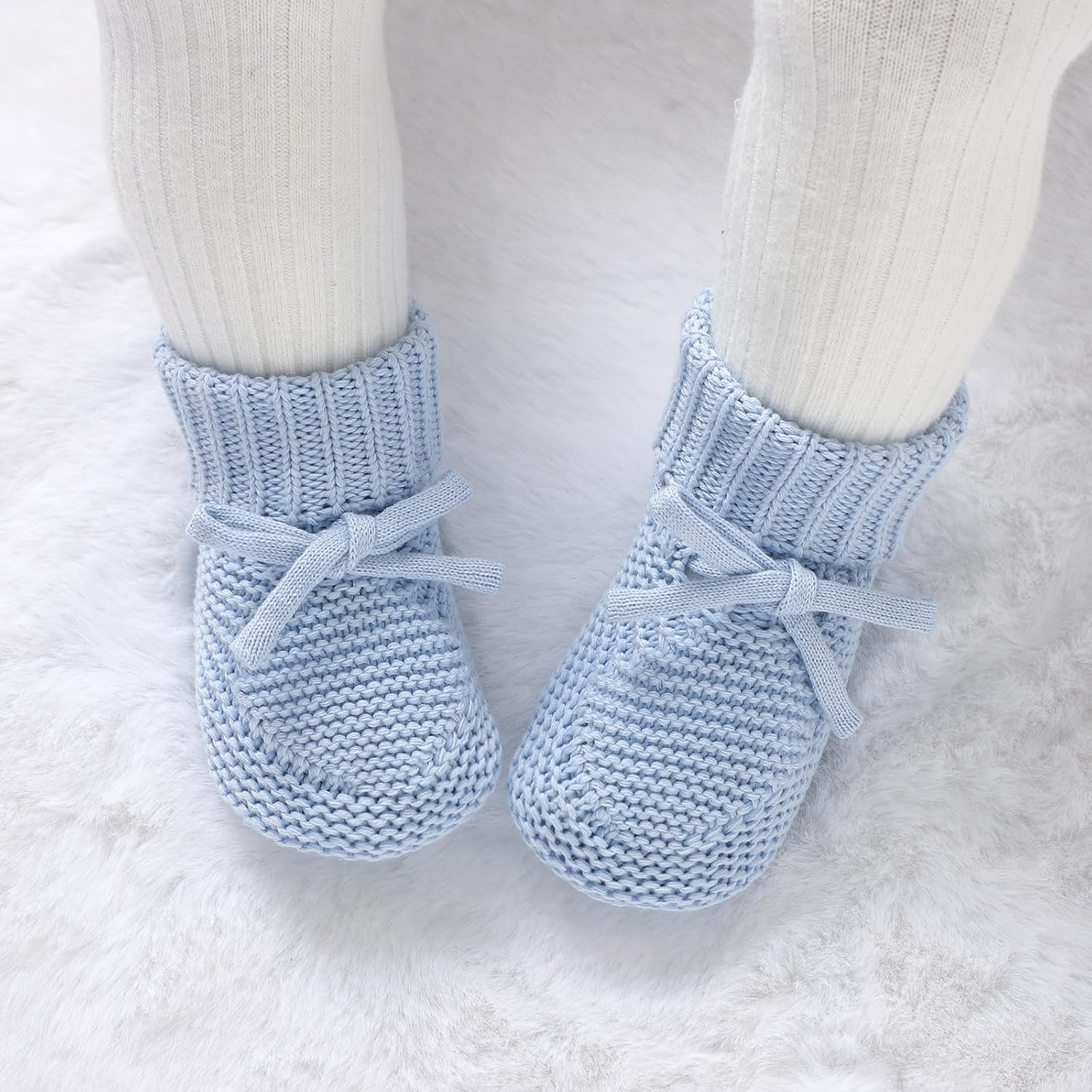 Baby Booties Newborn First Walkers Cozy Shoes Warm Knit Soft Booties for Toddler Infant Boy Girl - Image 2