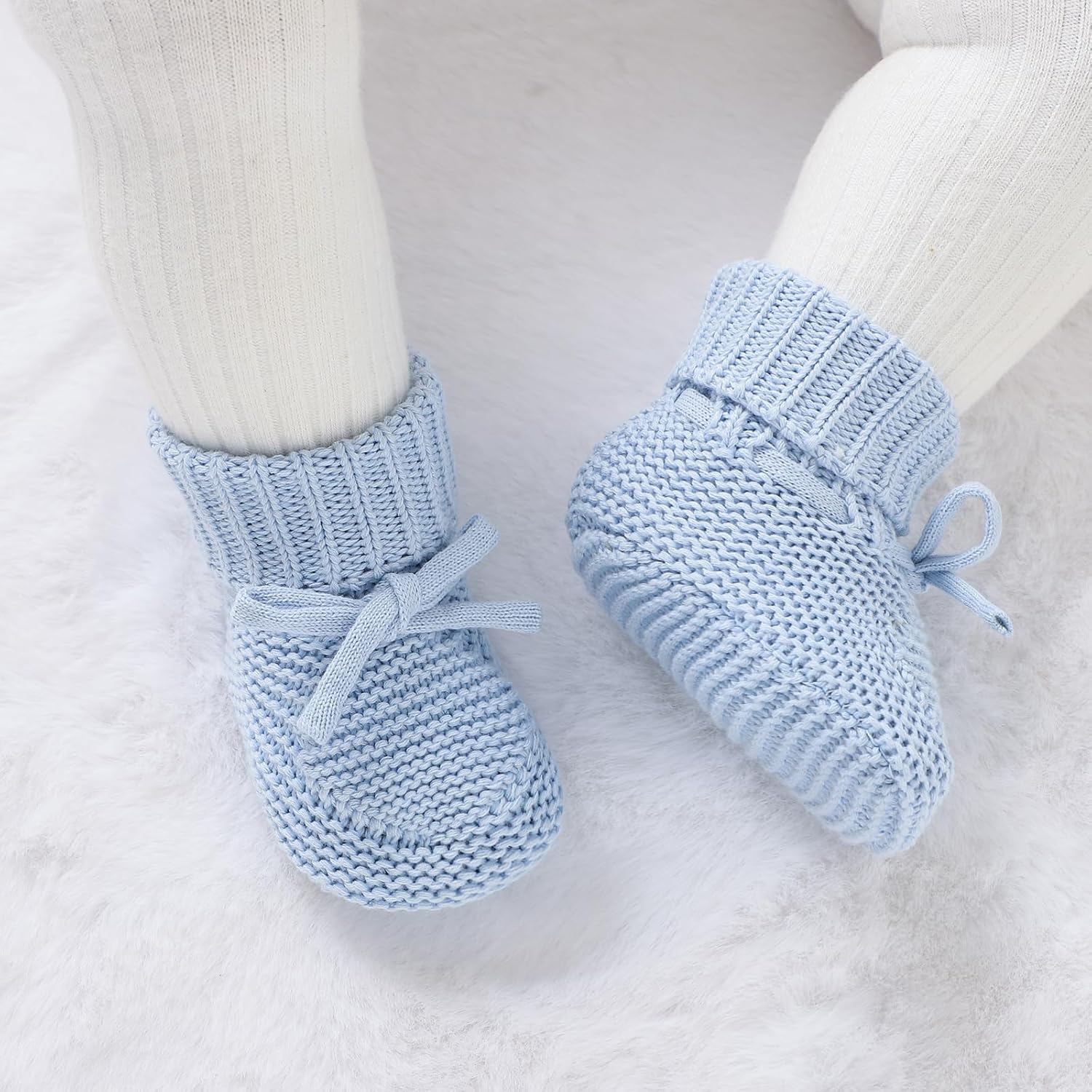 Baby Booties Newborn First Walkers Cozy Shoes Warm Knit Soft Booties for Toddler Infant Boy Girl - Image 3