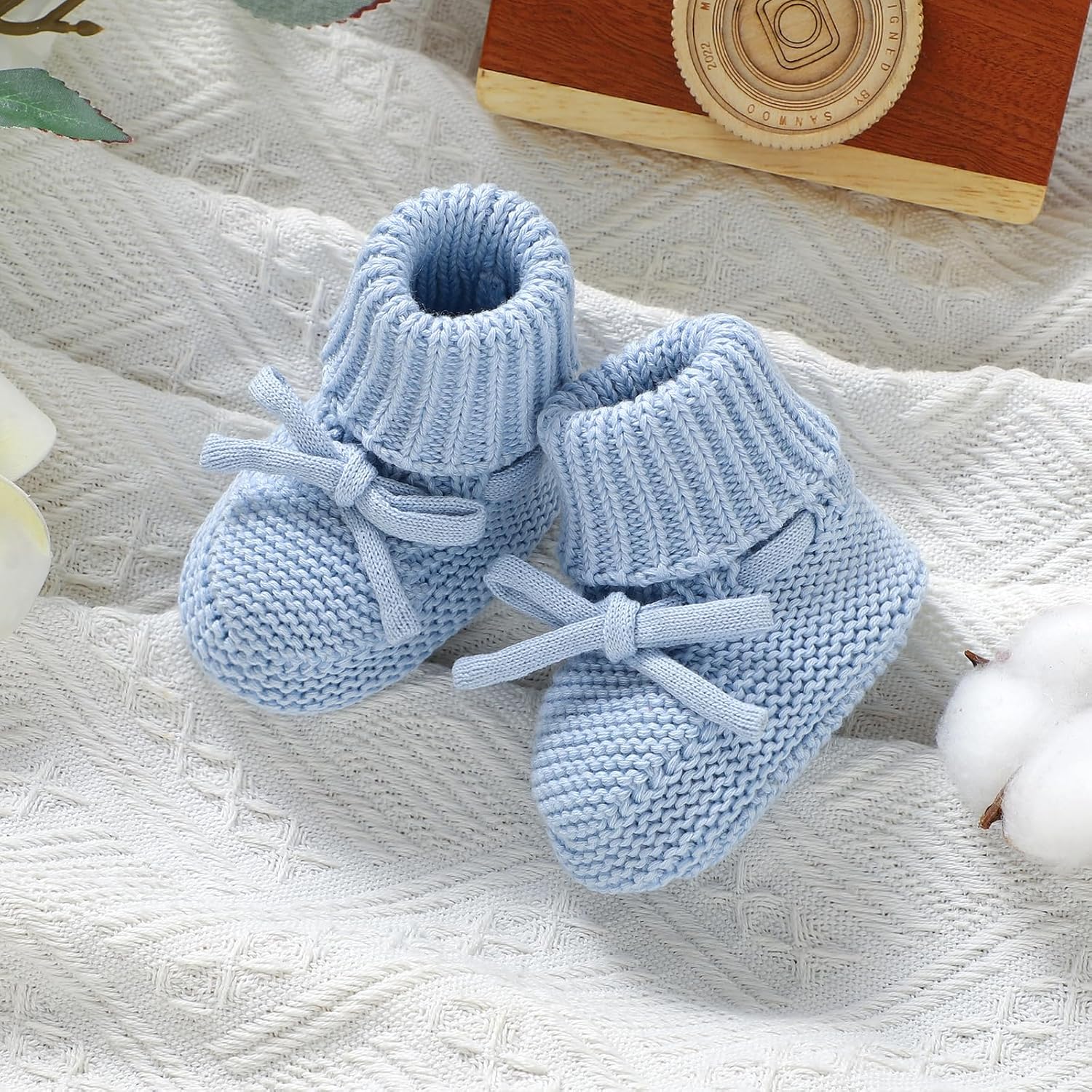 Baby Booties Newborn First Walkers Cozy Shoes Warm Knit Soft Booties for Toddler Infant Boy Girl - Image 4