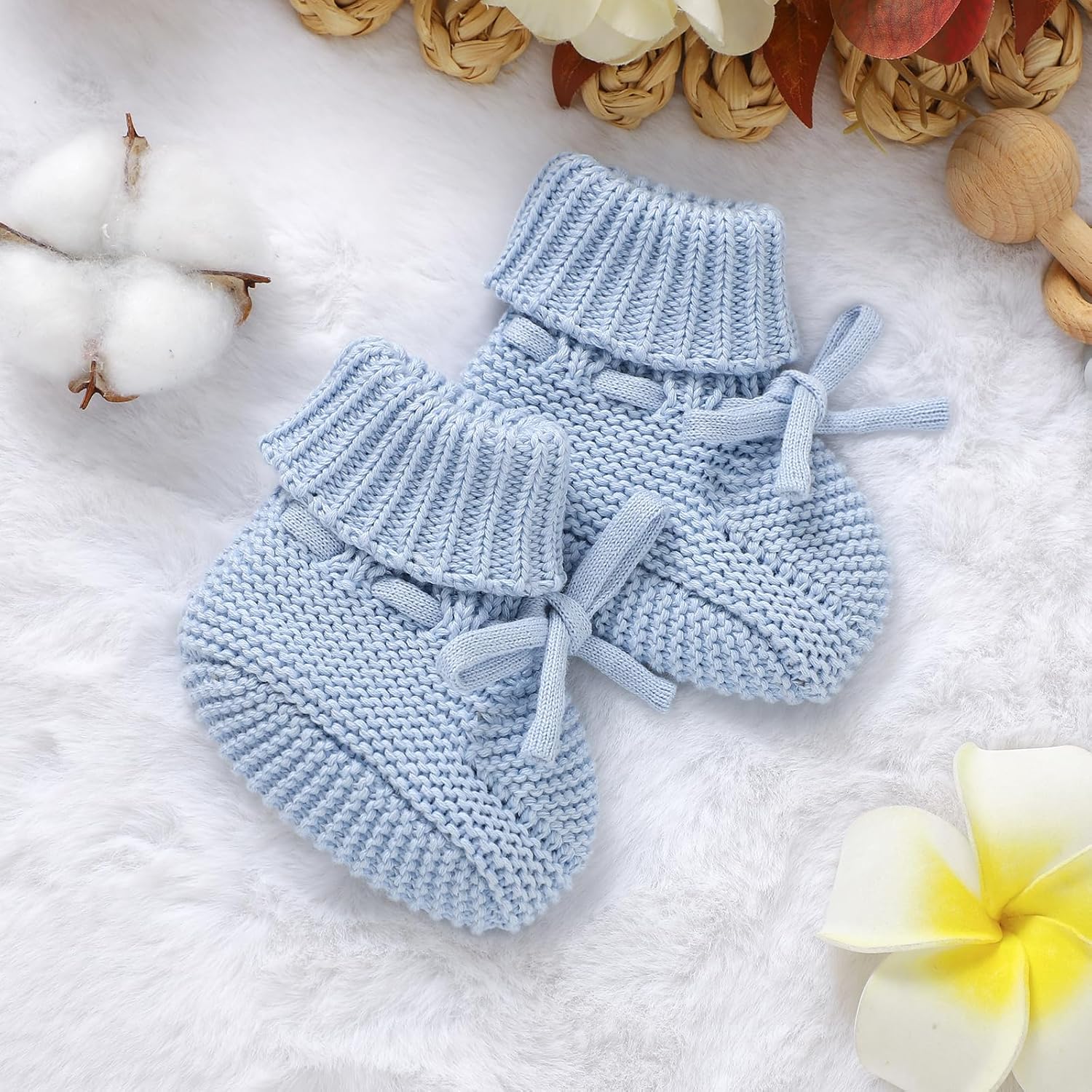 Baby Booties Newborn First Walkers Cozy Shoes Warm Knit Soft Booties for Toddler Infant Boy Girl - Image 6