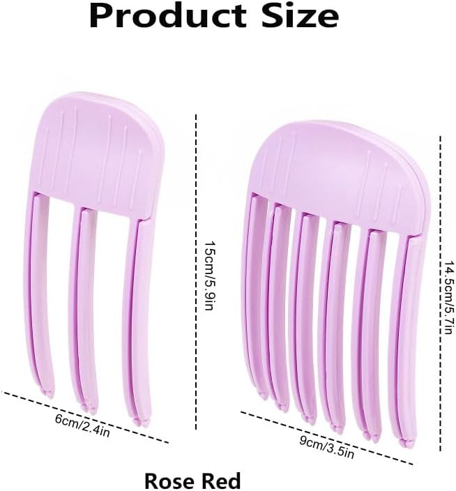 2 Pcs Wind Shaping Styling Comb for Fluffy Bangs,No-Trace Hair Root Lifting Hair Volume Clip,Easy High Crown Volume Tool,Quick Hair Styling Tools Volumizing Hair Clips for All Hair Types (Rose Red) - Image 2