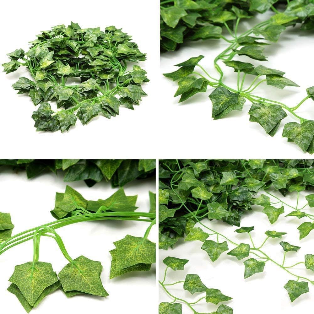 48 Pack Fake Vines for Room Decor Artificial Ivy Garland with Clip Green Flowers Hanging Plants Faux Greenery Leaves Bedroom Aesthetic Decor for Home Garden Wall Wedding - Image 8