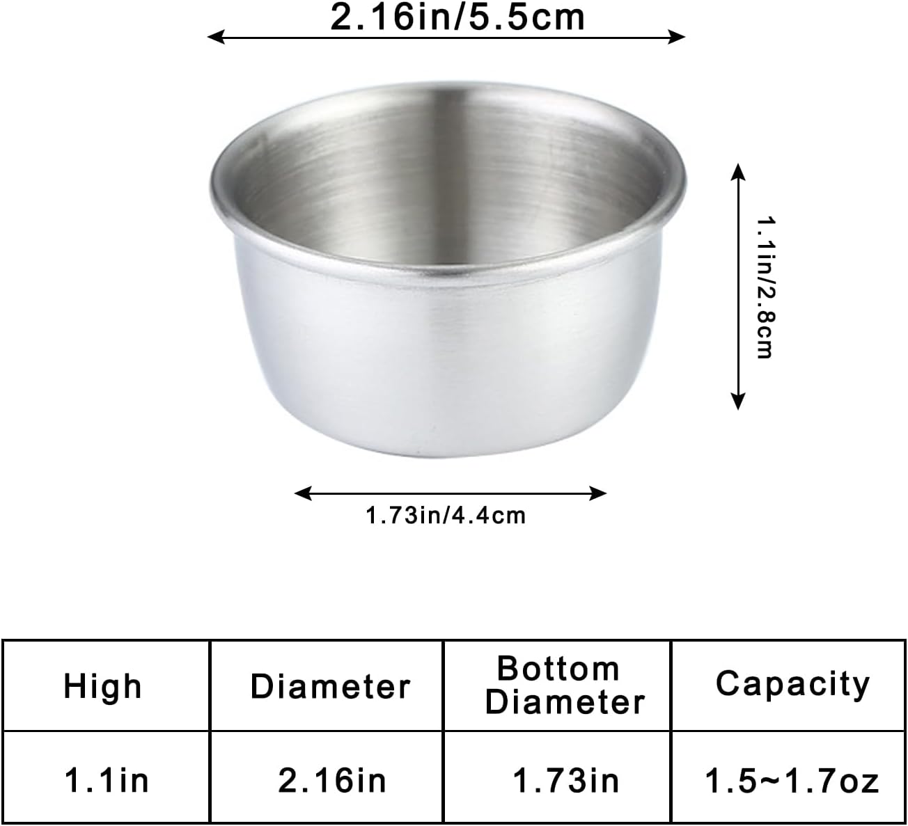 6-Pack Salad Dressing Food Storage Containers with Leakproof Silicone Lids, 50ml Stainless Steel Condiment & Dipping Sauce Cups Ideal for Lunch Bento Boxes - Image 3