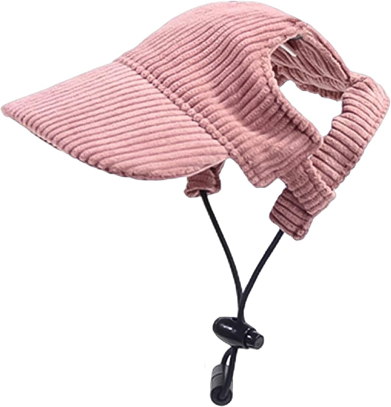 Dog Baseball Cap, Dog Cat Summer Beach Visor Hat with Ear Holes, Adjustable Puppy Sunbonnet Headdress (Pink, Large) - Image 1