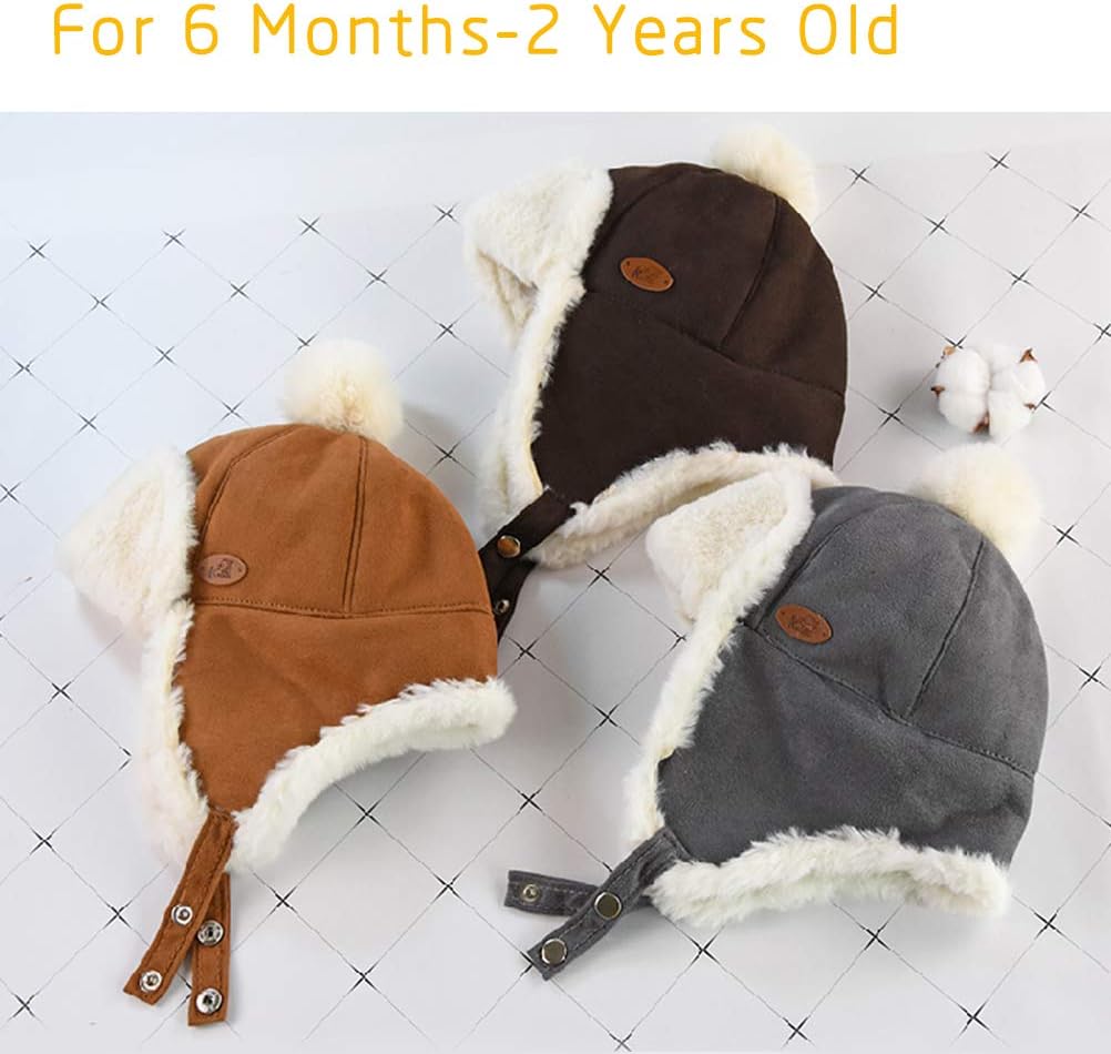 Baby Boys Hat Winter Fleece Cap for Toddlers Newborns 6 Months-2 Years Old - Image 2
