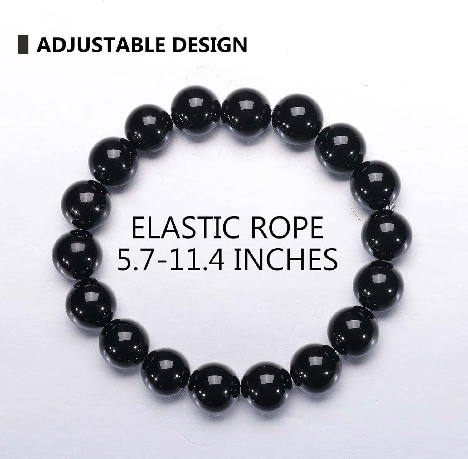 Natural 10-12mm Gorgeous Semi-Precious Gemstones Healing Crystal Stretch Elastic Beaded Bracelet Unisex Yoga Meditation Relax Anxiety Bangle for Womens Mens - Image 4