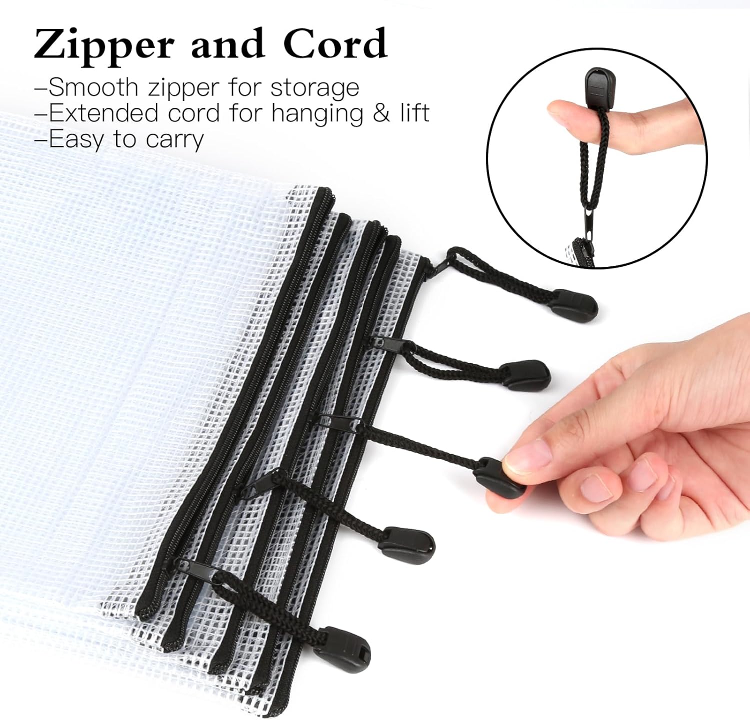 Mesh Zipper Pouch Bags, 24Pcs A5 Zipper Wallet Bags, Waterproof Pochette Plastique, Clear Mesh Plastic Zipper Pouch for Office Supplies, Documents, Paper, Travel, Cosmetics - Image 3