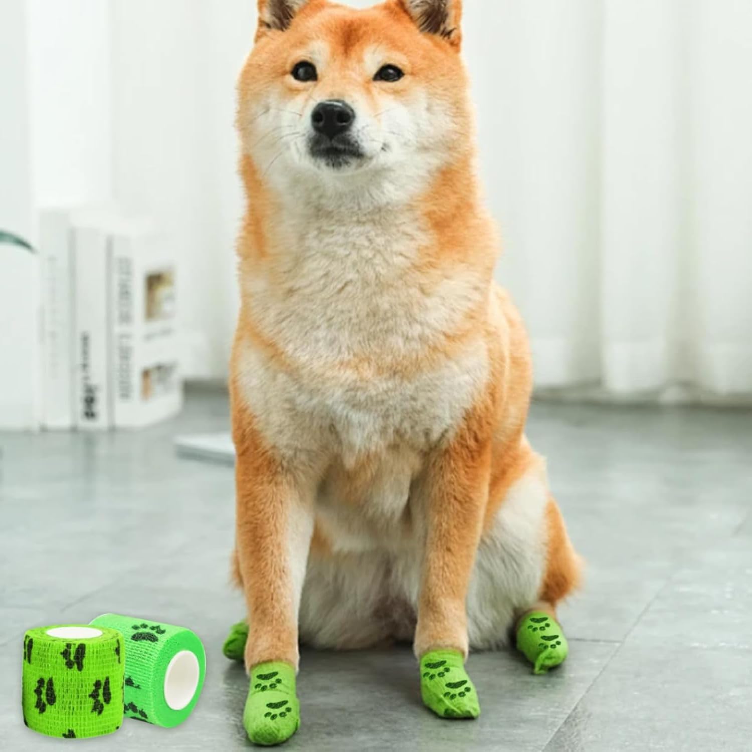 4 Rolls Pet Self Adhesive Bandage, Pet Vet Wrap Tape Waterproof Non-Woven Cohesive Gauze Rolls for Dog Cat Animals, Cohesive Bandages for Wrist Healing Ankle Sprain & Swelling Sport (2 x 5 Yards) - Image 5