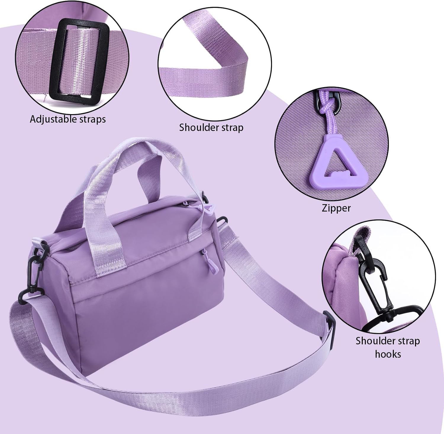 Mini Gym Bag Small Sport Bag Adjustable Duffle Bag Detachable Strap Gym Tote for Men Women Portable Shoulder Fitness Bag for Travel Sports - Image 3