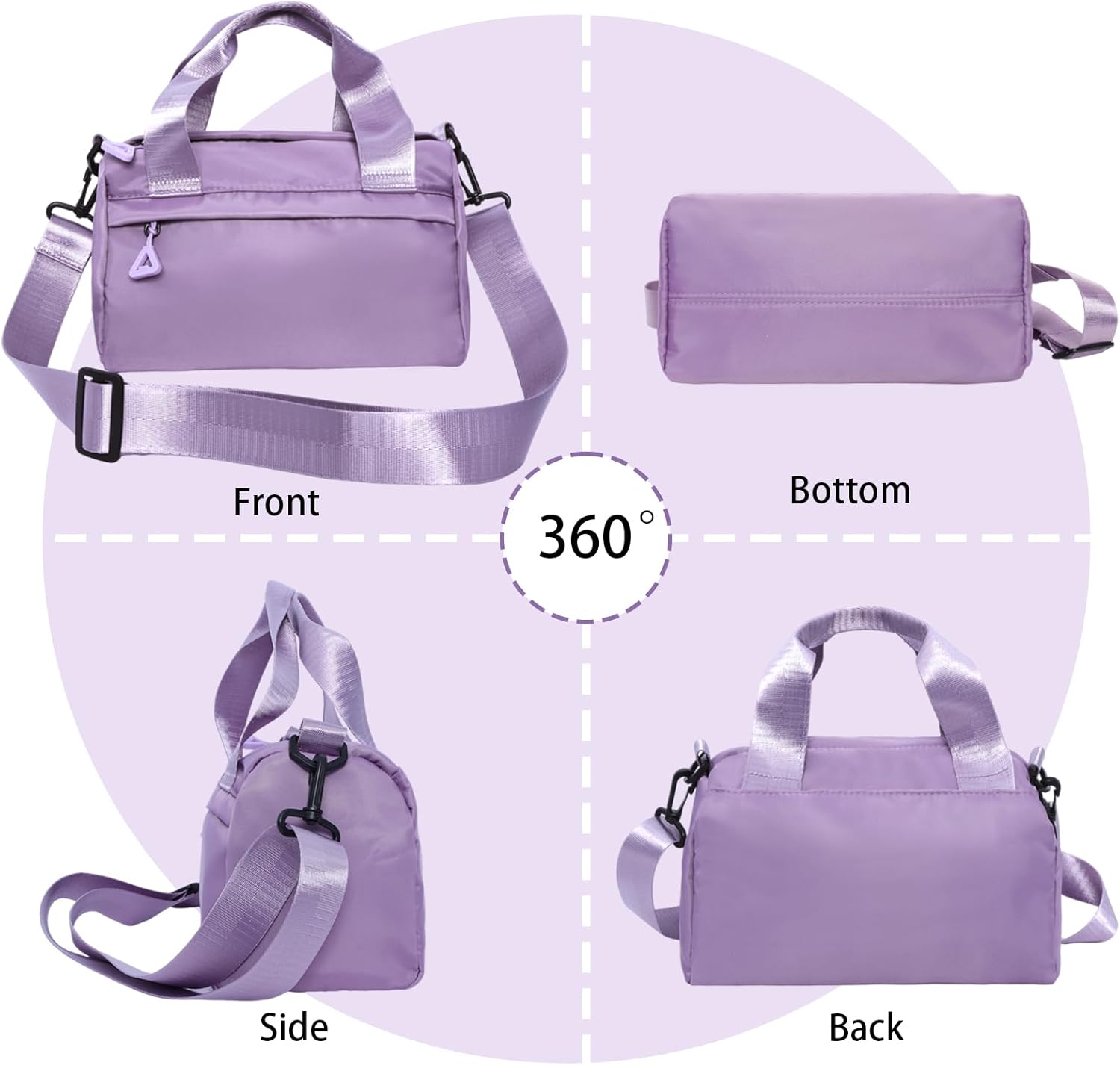 Mini Gym Bag Small Sport Bag Adjustable Duffle Bag Detachable Strap Gym Tote for Men Women Portable Shoulder Fitness Bag for Travel Sports - Image 4