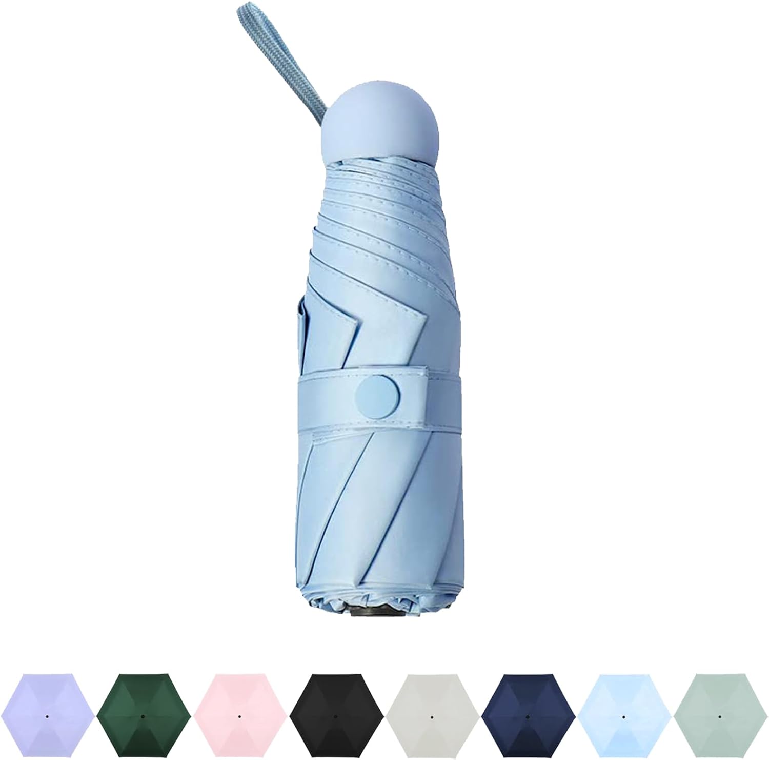 Travel Compact Rain Umbrella Lightweight Portable Folding Umbrella for Car Backpack Purse Men Women - Image 1