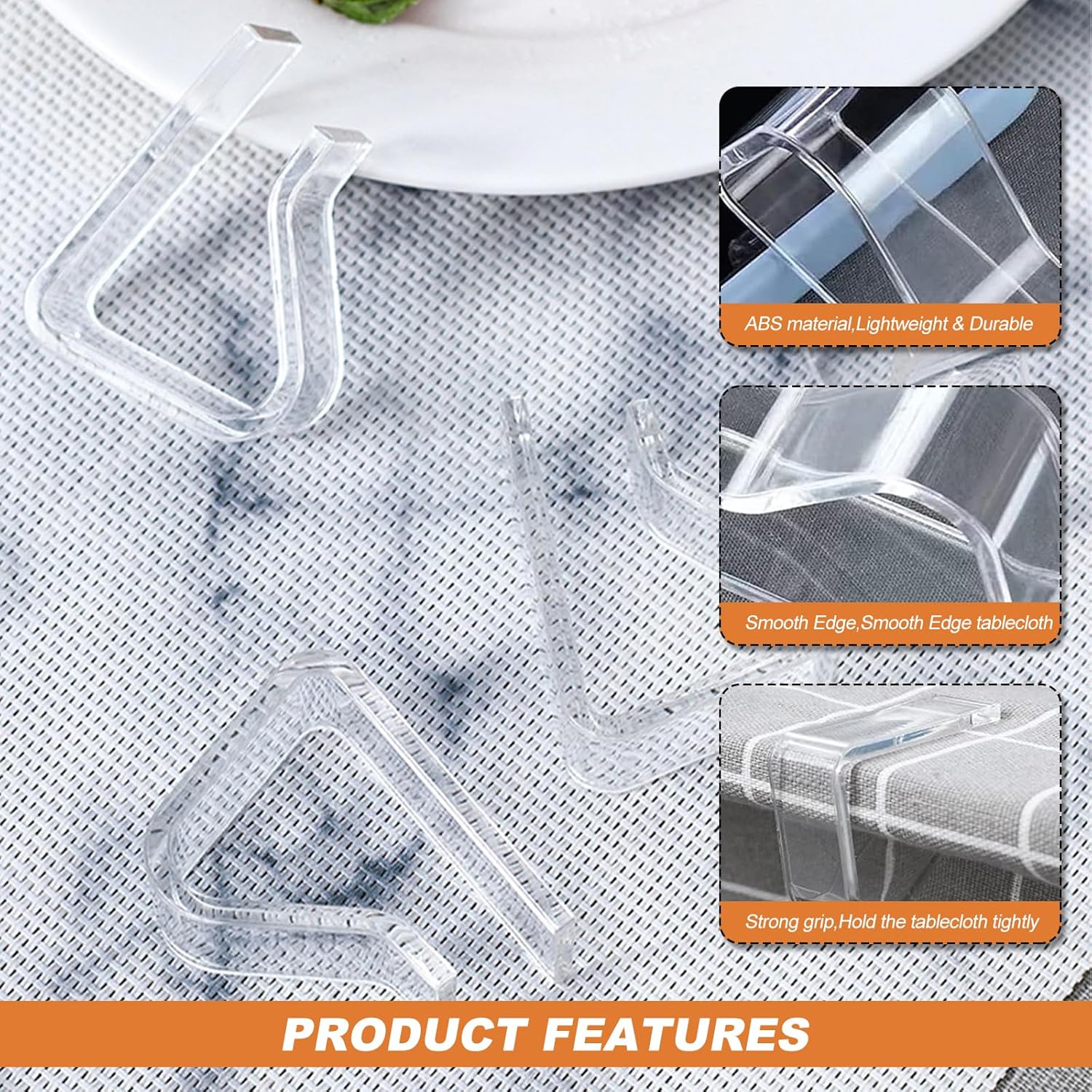 Picnic Table Cloth Clips Outdoor, 12 Pcs Plastic Tablecloth Clips Clear Table Cloth Holder Cover Clip for Tablecloth Indoor Home - Image 3