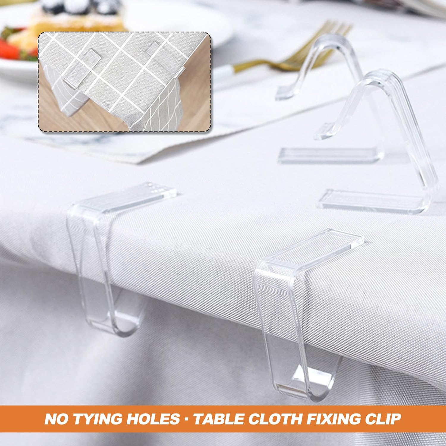 Picnic Table Cloth Clips Outdoor, 12 Pcs Plastic Tablecloth Clips Clear Table Cloth Holder Cover Clip for Tablecloth Indoor Home - Image 5