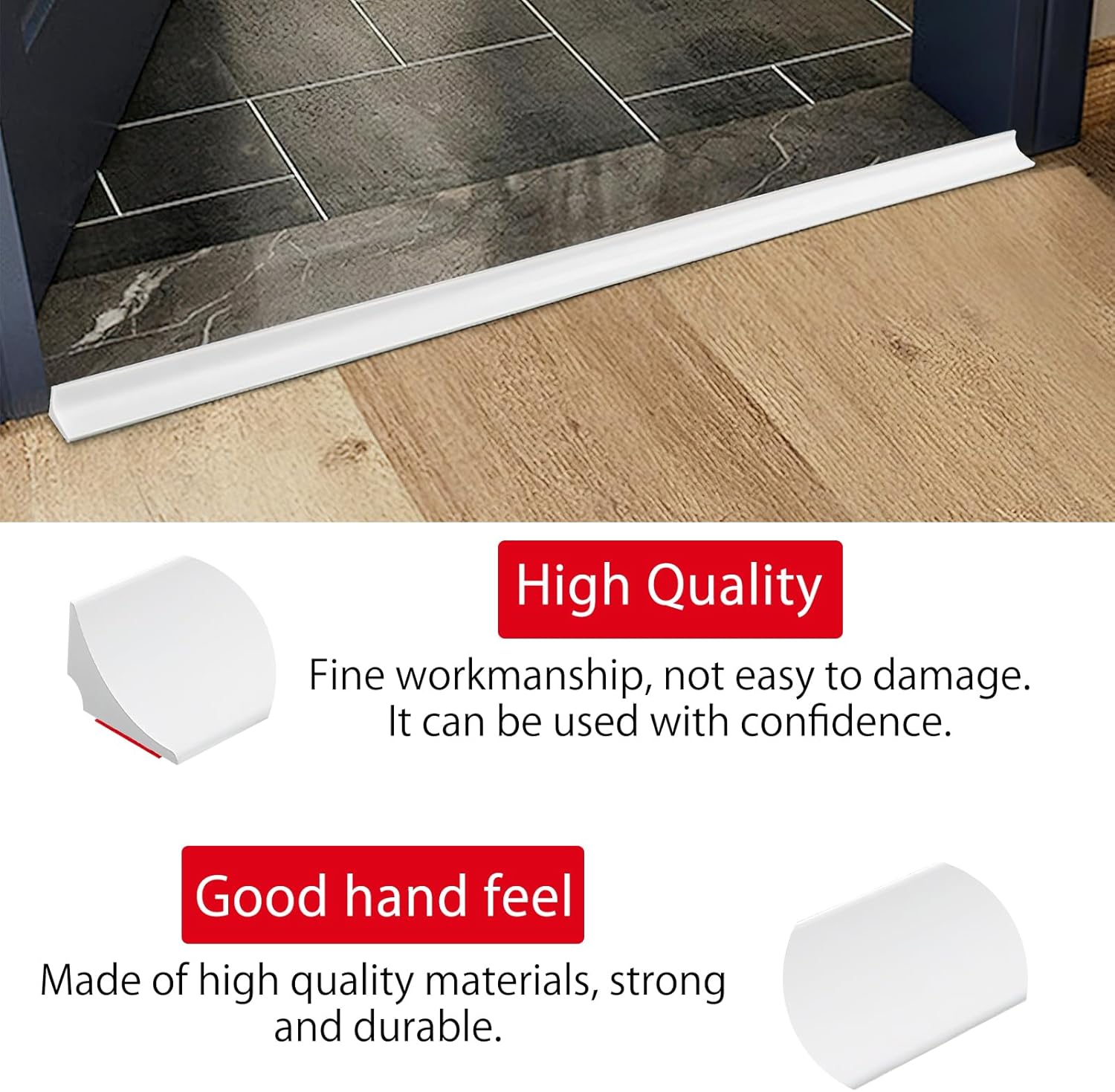 98 Inch Water Barrier for Sink,Silicone Shower Water Barrier Threshold Water Dam Self Adhesive Sealant Strip Bottom Seal Strip Corner Shower Water Guard for Bathroom Floor Bathtub Kitchen Countertop - Image 3