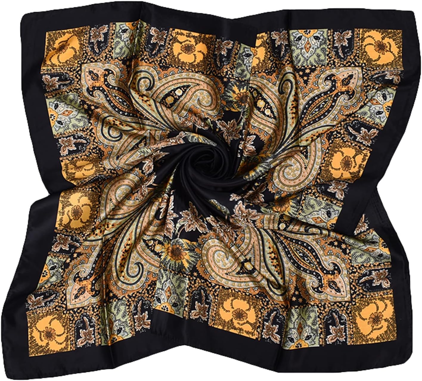35 x 35 Women's Fashion Pattern Large Square Silk Like Hair Scarf Head Sleeping Wrap Satin Neck Bandana for Gift… - Image 1