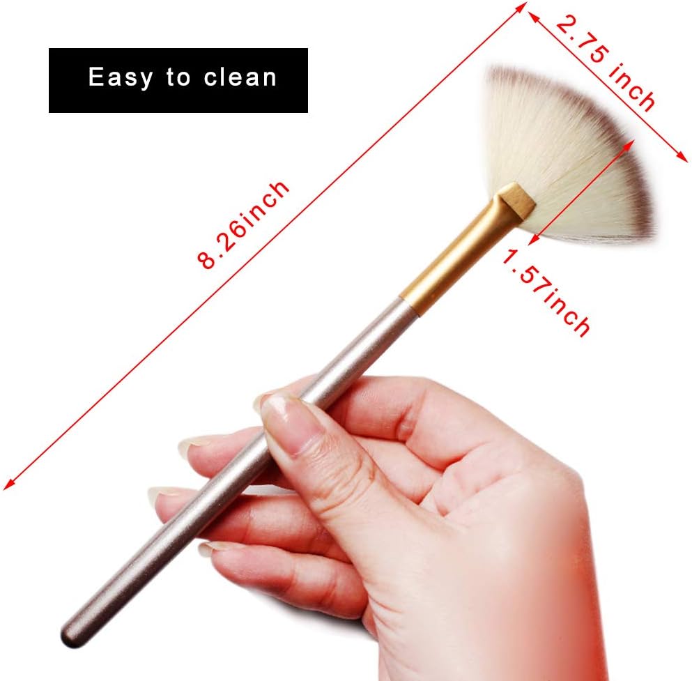 Slim Soft Facial Fan Brush,Makeup Cosmetic Multi Use, Mask Acid Applicator for Glycolic Peel Masques,Chemical Peel Brush,Pack of 5 - Image 3