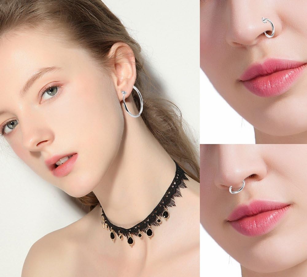 Stainless Steel 4 Pairs Clip On Hoop Earrings for Women Men Non Pierced Earrings - Image 5