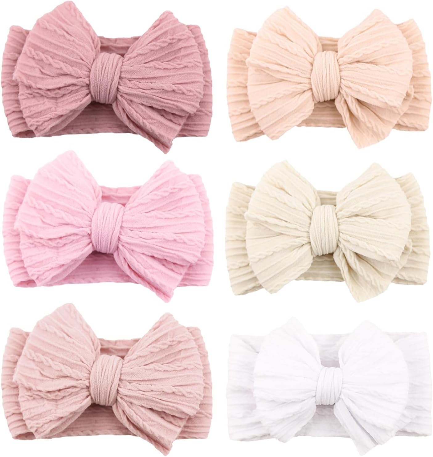 Handmade Baby Headbands Soft Stretchy Nylon Hair Bands with Bows for Newborn Infant Baby Toddler Girls - Image 1