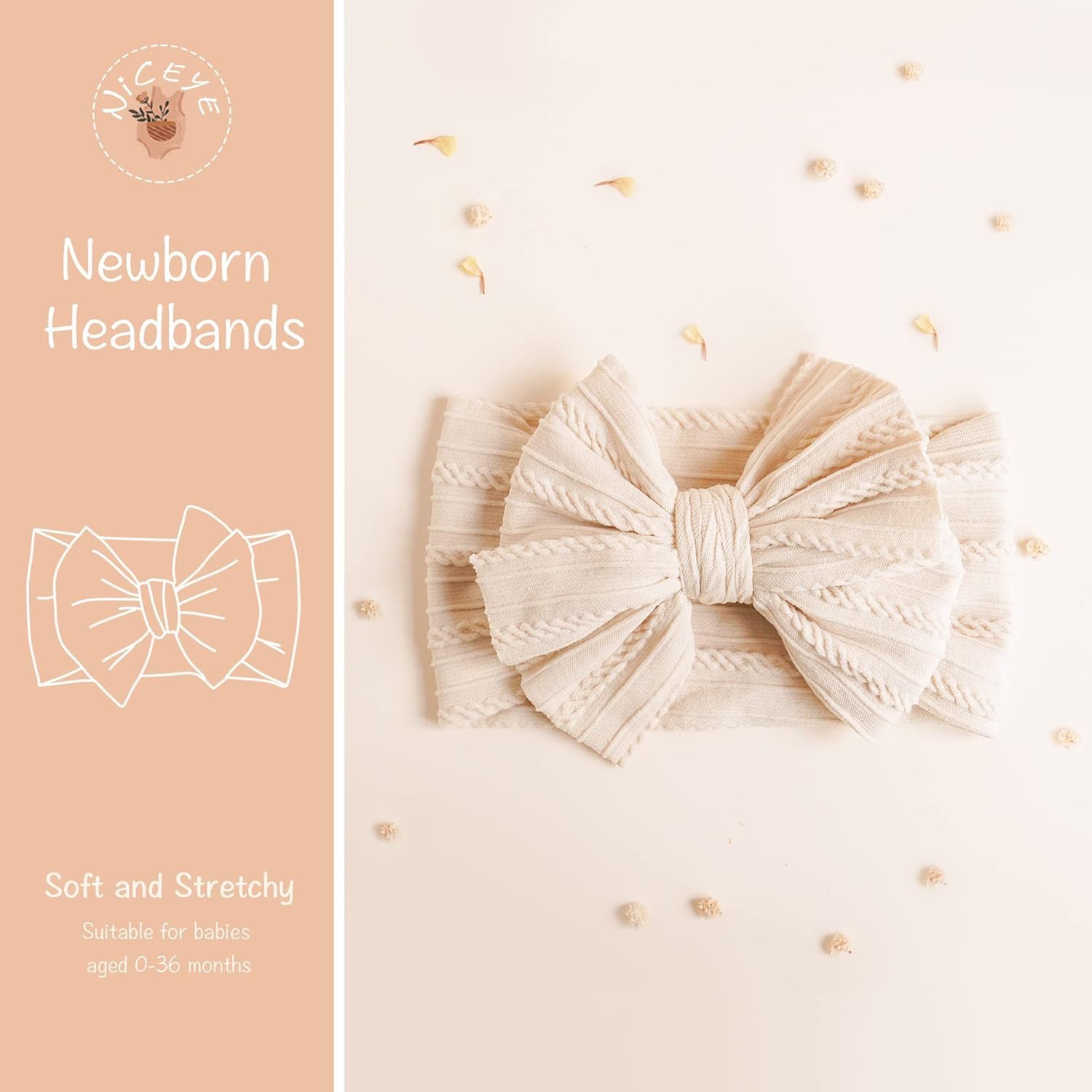 Handmade Baby Headbands Soft Stretchy Nylon Hair Bands with Bows for Newborn Infant Baby Toddler Girls - Image 2