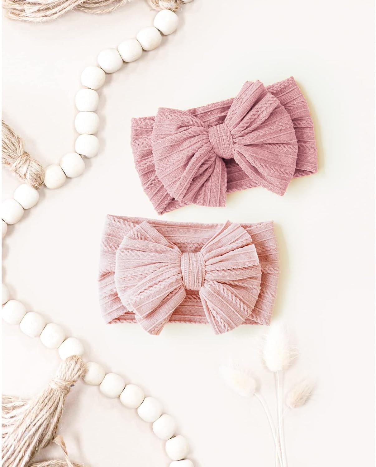 Handmade Baby Headbands Soft Stretchy Nylon Hair Bands with Bows for Newborn Infant Baby Toddler Girls - Image 3