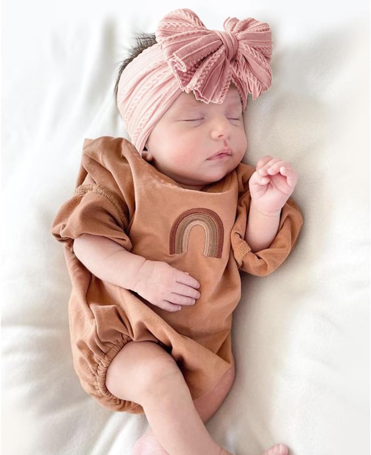 Handmade Baby Headbands Soft Stretchy Nylon Hair Bands with Bows for Newborn Infant Baby Toddler Girls - Image 4