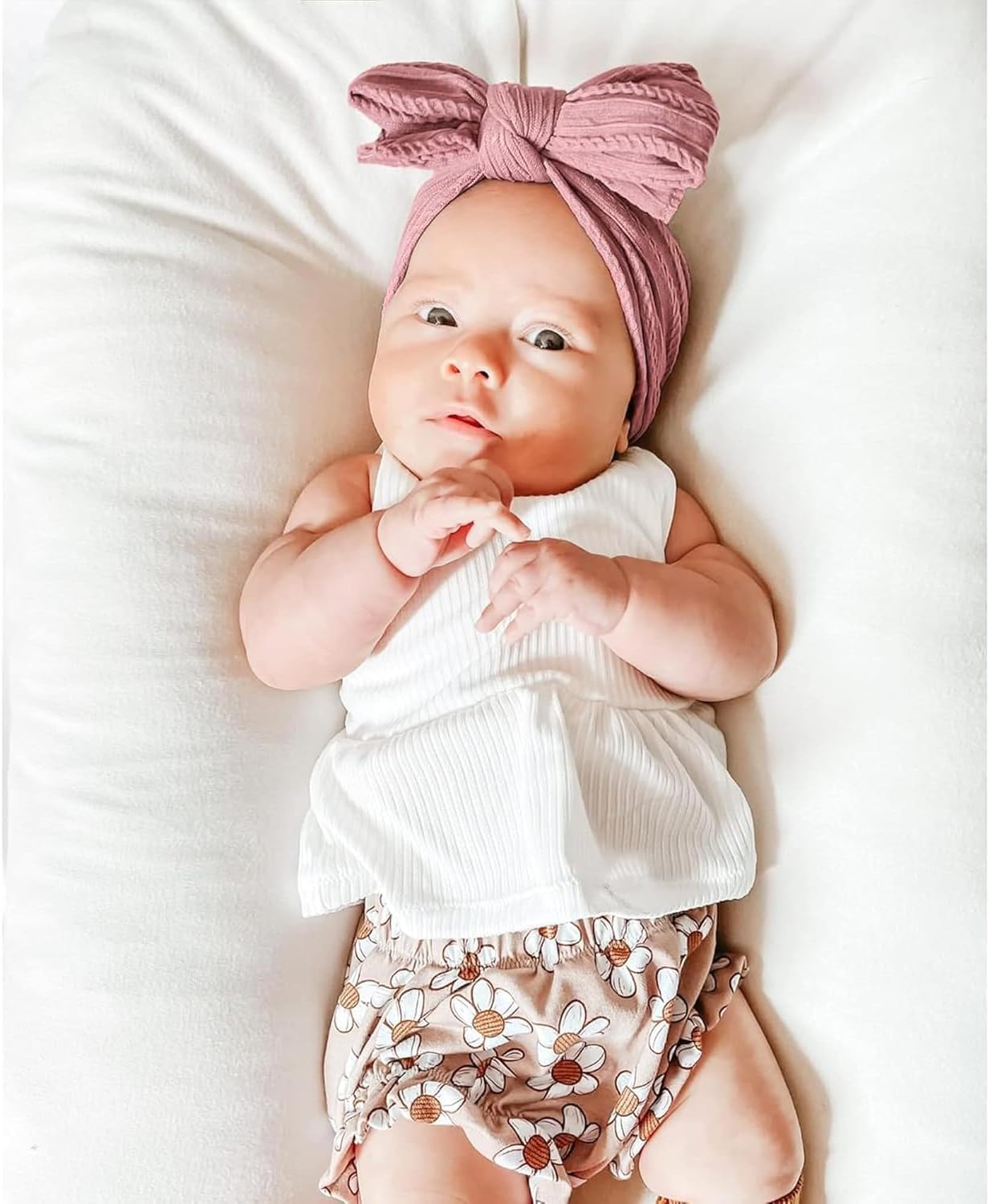Handmade Baby Headbands Soft Stretchy Nylon Hair Bands with Bows for Newborn Infant Baby Toddler Girls - Image 5