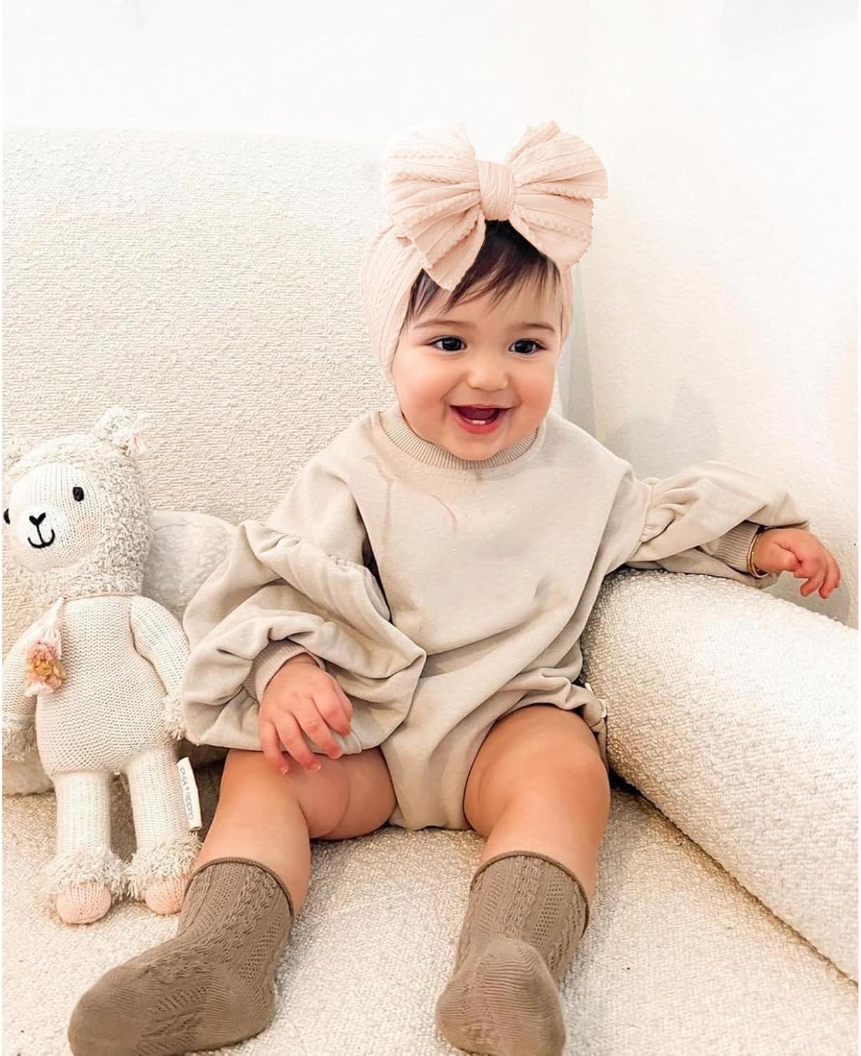 Handmade Baby Headbands Soft Stretchy Nylon Hair Bands with Bows for Newborn Infant Baby Toddler Girls - Image 6