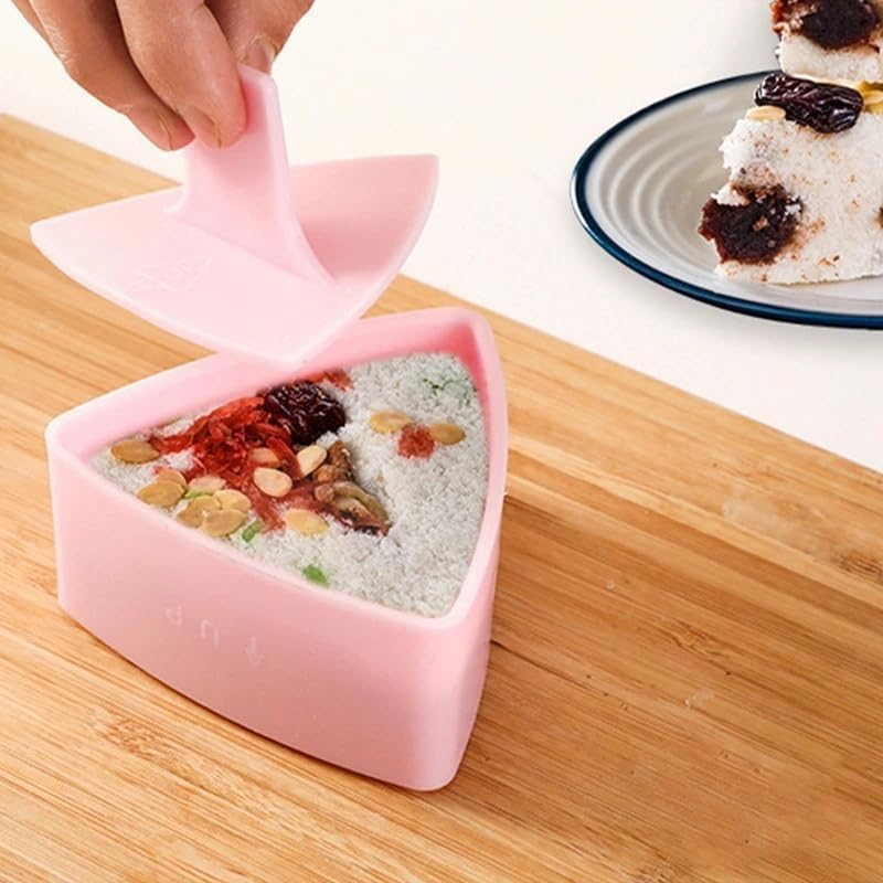 3Pcs Onigiri Triangle Rice Ball Maker, Plastic Triangle Rice Ball Mold Musubi Maker Press, Non Stick Making Machine Sushi Press, Sushi Press Mold with Triangular Shape for Home DIY - Image 3