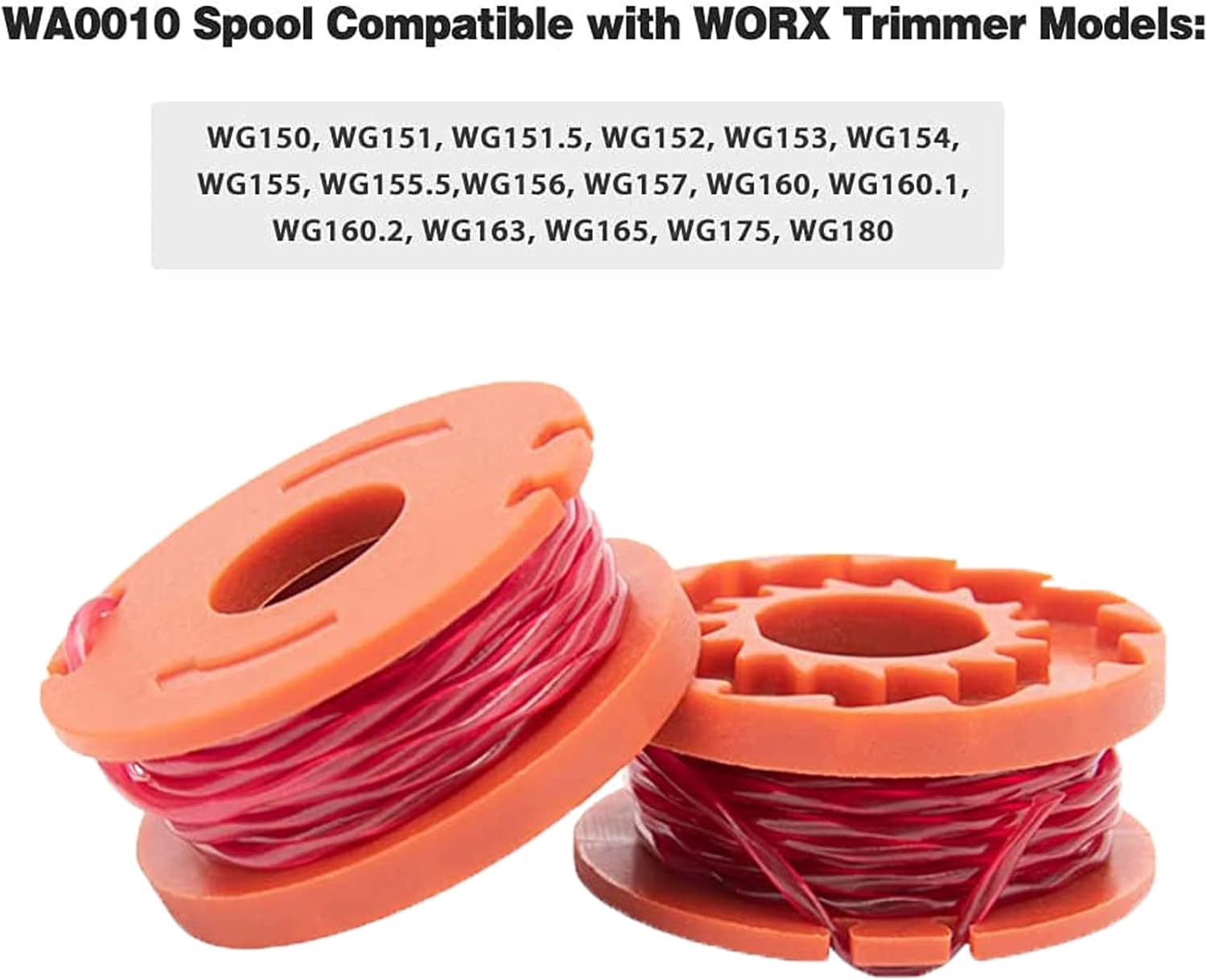 14 Pack Replacement Trimmer Spool Line, Trimmer Replacement Spools Line for Worx WA0010 WA0004.1 Grass Trimmer, Auto-Feed 10ft 0.065
