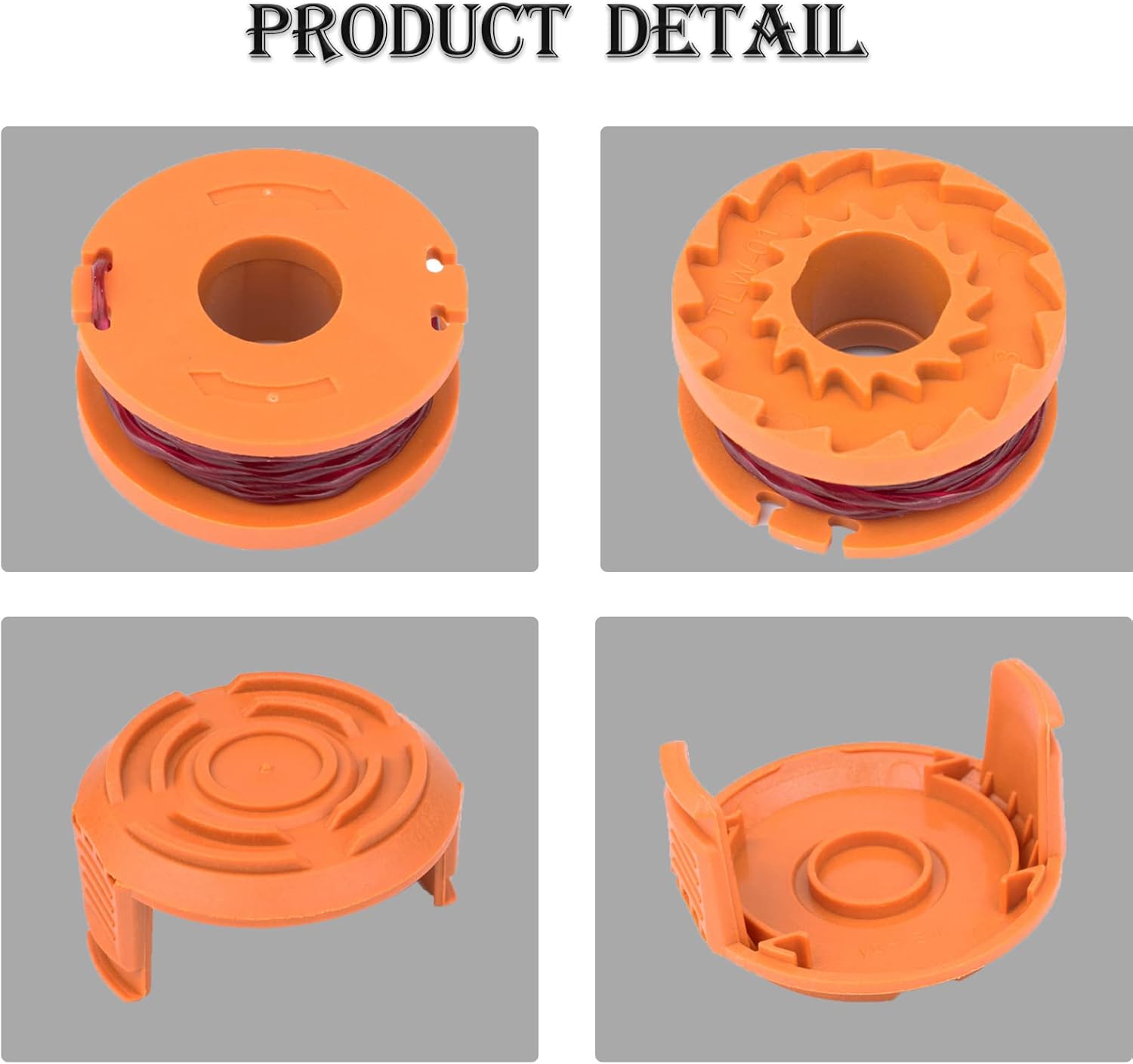 14 Pack Replacement Trimmer Spool Line, Trimmer Replacement Spools Line for Worx WA0010 WA0004.1 Grass Trimmer, Auto-Feed 10ft 0.065