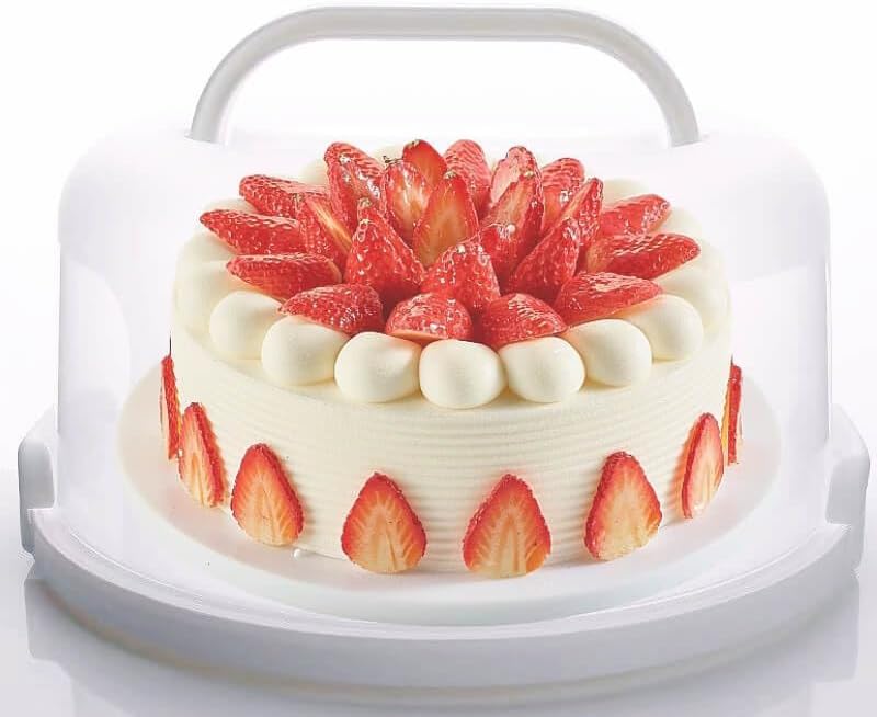 Large 10 Inch Cake Carrier Keeper Stand with Handles and Lids Container for Transport Cake Holder Tray with Cover Round Cupcake Storage Kitchen Cooking Box - Image 2