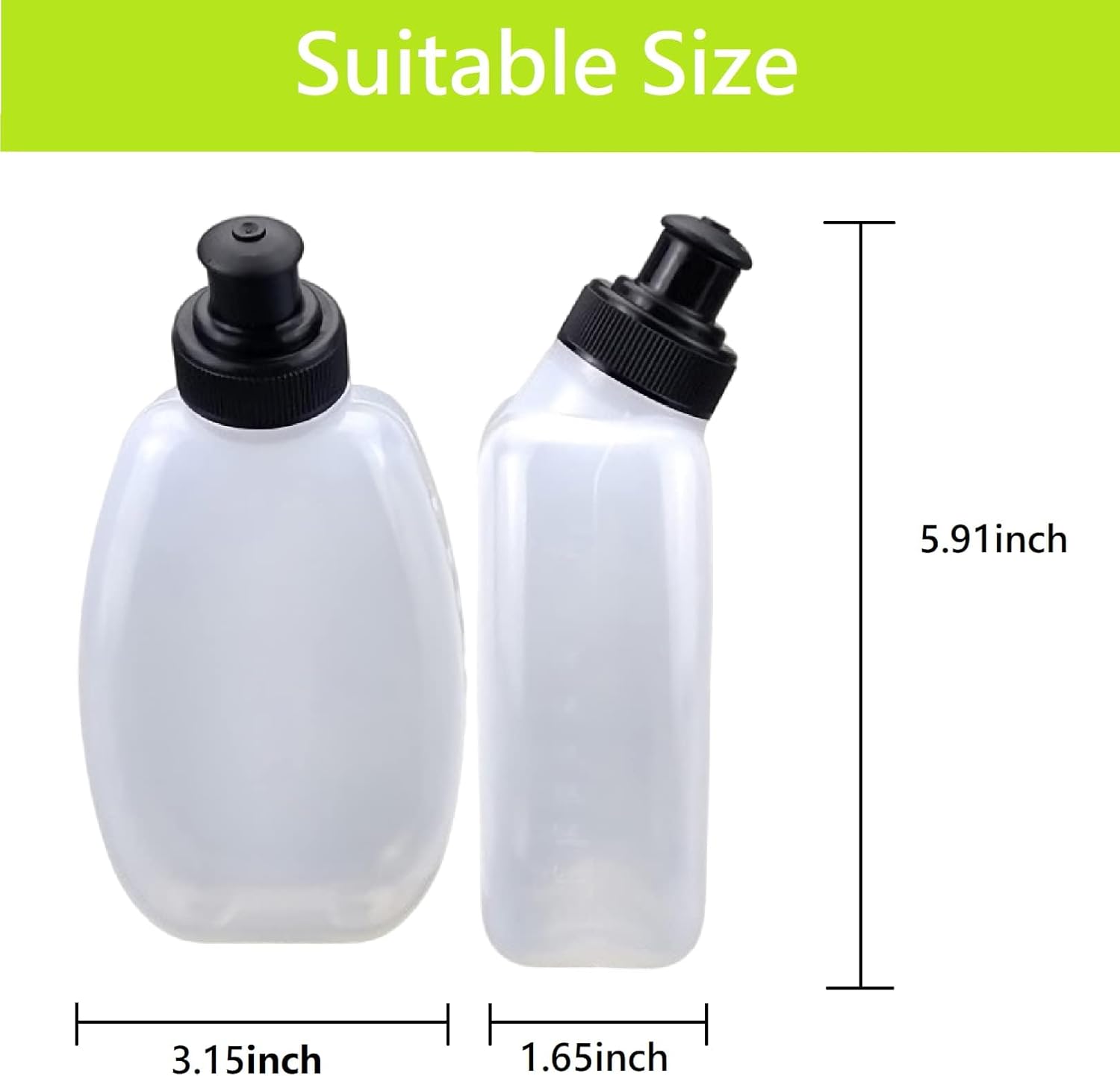 2x10oz BPA-Free Water Bottles for the Running Hydration Belt, Fuel Belts Replacement Bottle Set for Marathon Walking Hiking Cycling Trail Skiing（2 Pack） - Image 3