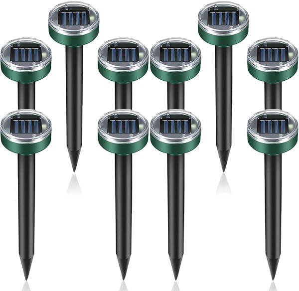 Mole Repellent 10 Packs, Outdoor Solar-Powered Animal Repellent, Waterproof Mole Killer Traps for Garden, Yard, Lawn,Effectively Repels Groundhog Snake Vole - Image 1