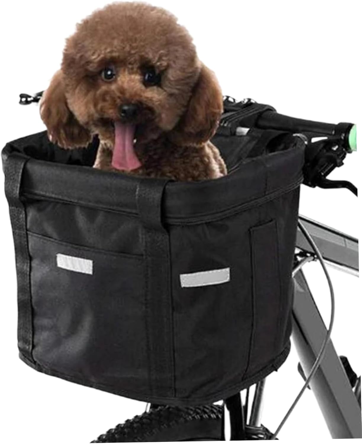 Bike Basket, 10kg Storng Bearing Foldable Bike Front Basket, Removable Dog Carrier for Handlebar, Machine Washable - Image 1