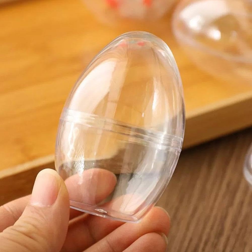 Giant Transparent Easter Eggs - DIY Blank Easter Egg, Clear Easter Eggs Empty Plastic Surprise Eggs Fillable for Easter Basket Stuffers Party Decoration - Image 3