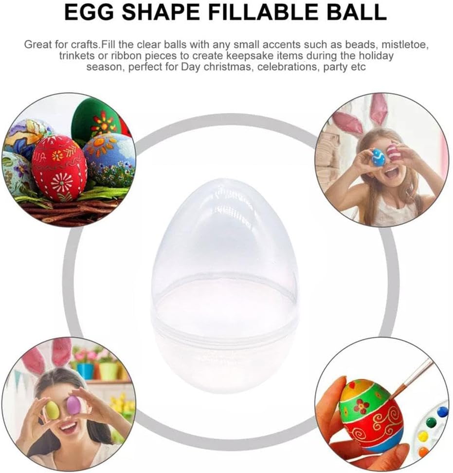 Giant Transparent Easter Eggs - DIY Blank Easter Egg, Clear Easter Eggs Empty Plastic Surprise Eggs Fillable for Easter Basket Stuffers Party Decoration - Image 7