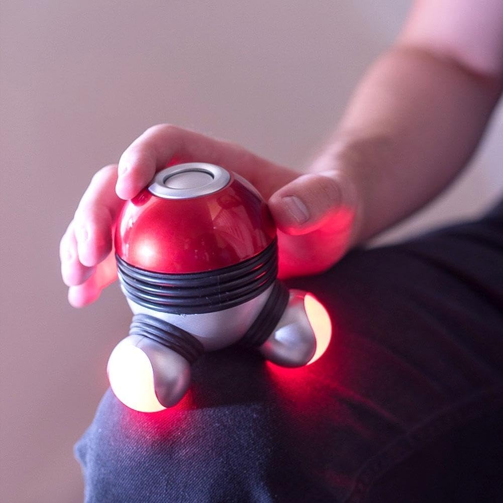 Mini Handheld Massager - Powerful Massage Vibrations for Muscle Relief & Relaxation, Portable Vibrating Body Massager with LED Light for Hand Head Neck Back Legs Arms Pain Release (Purple) - Image 2