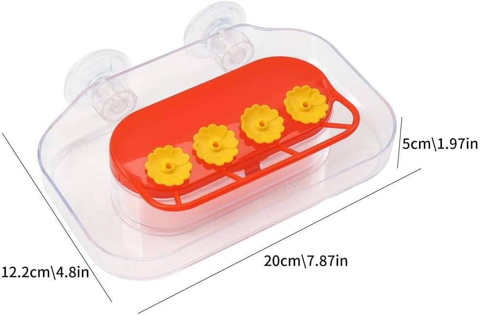 Window Hummingbird Feeders - Hanging Hummingbird Feeder with Suction Cup, Tabletop Humming Bird Feeder Bird Water Station Trays, Easy to Clean and Refill Plastic Humming Bird Feeder (Yellow) - Image 8
