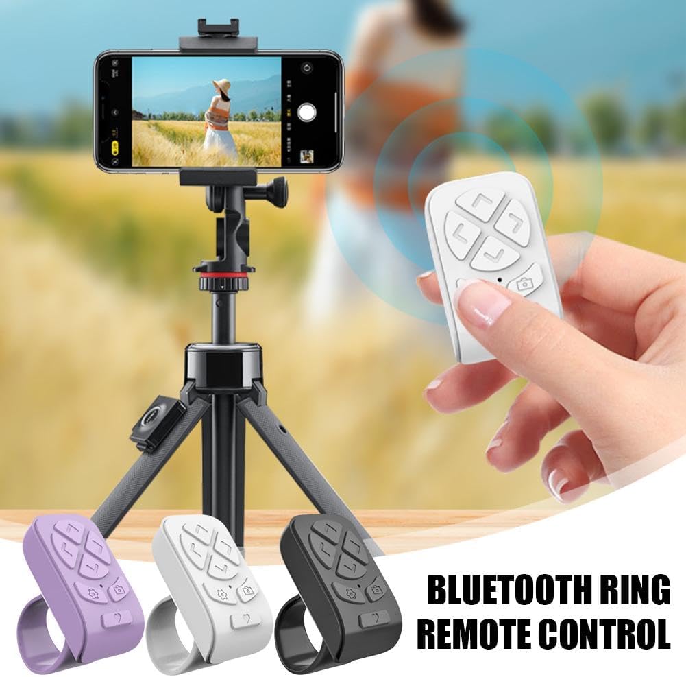 for TIK-Tok Remote Control Ring,Wireless Page Turner,Bluetooth Remote Control Ring Finger Scroller,Finger Clicker for Phone Scrolling, for Videos,Photos,Novels (Purple) - Image 2