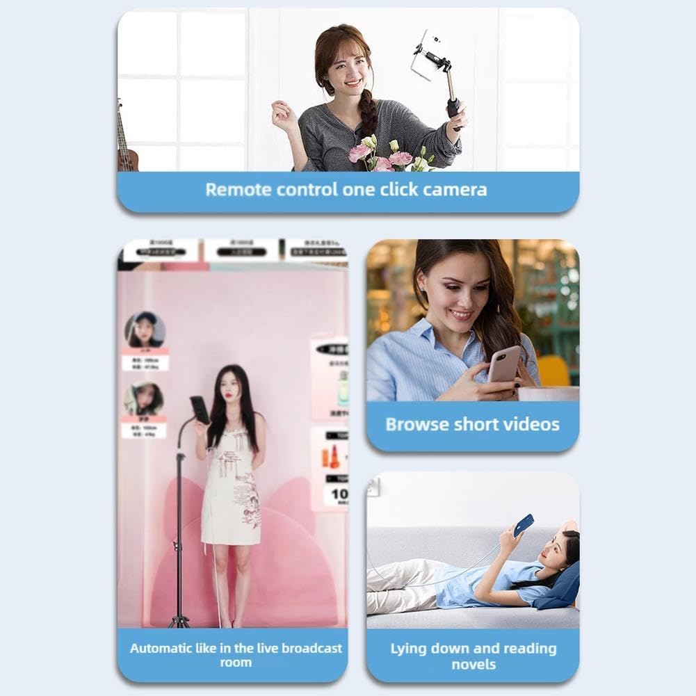 for TIK-Tok Remote Control Ring,Wireless Page Turner,Bluetooth Remote Control Ring Finger Scroller,Finger Clicker for Phone Scrolling, for Videos,Photos,Novels (Purple) - Image 6