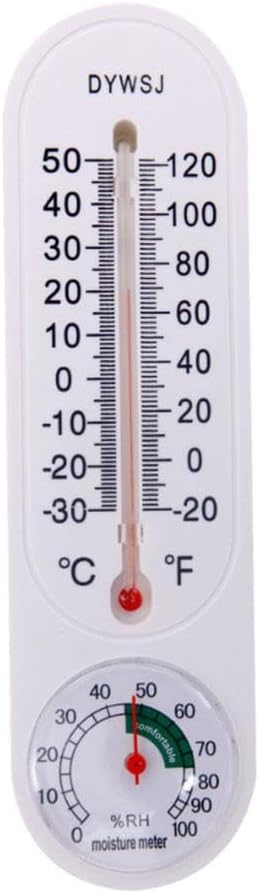Indoor Outdoor Thermometer Wall Thermometer,Thermometer Hygrometer Humidity Monitor Temperature Humidity Gauge Meter with Celsius/Fahrenheit (℃/℉) for Patio Garden(White) - Image 1