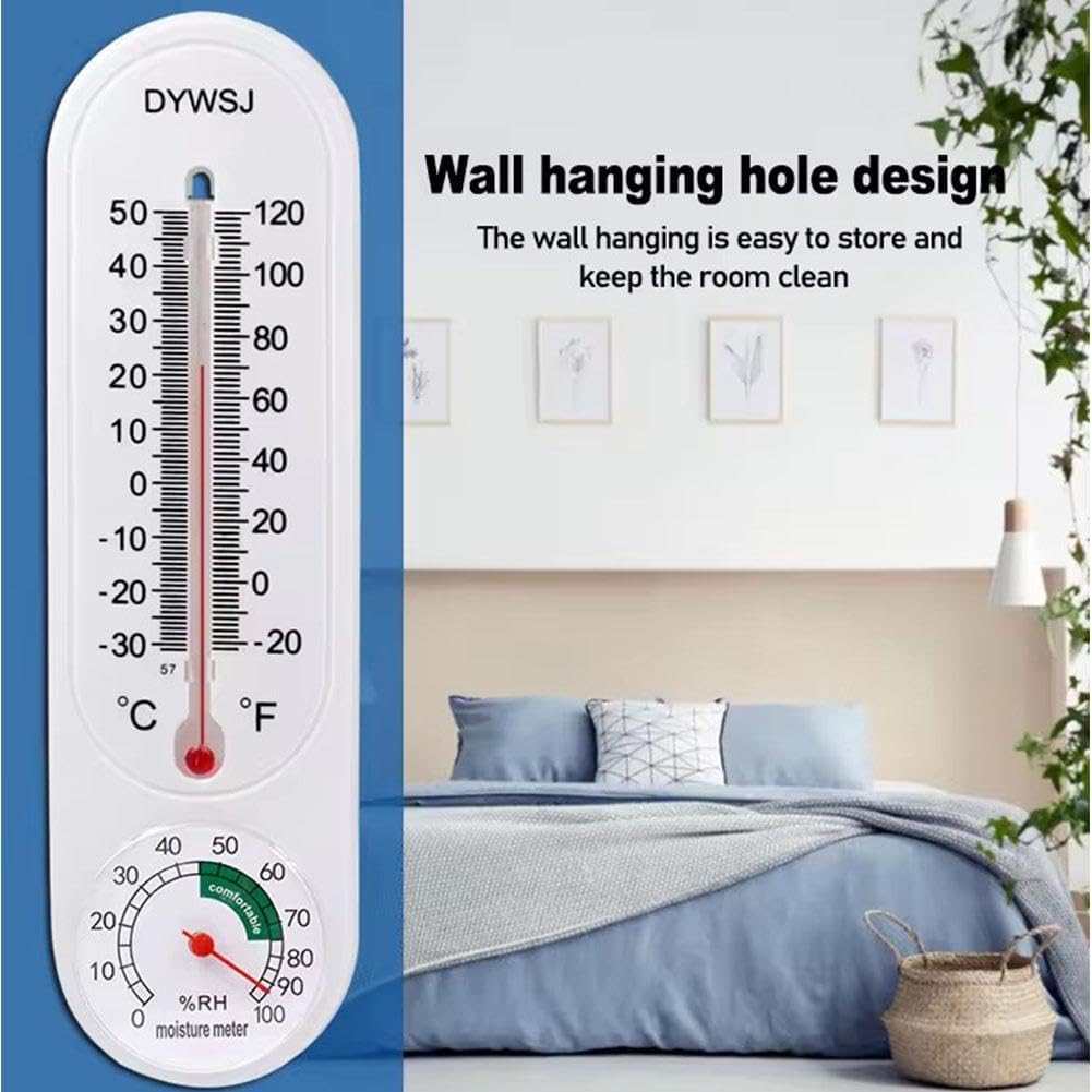 Indoor Outdoor Thermometer Wall Thermometer,Thermometer Hygrometer Humidity Monitor Temperature Humidity Gauge Meter with Celsius/Fahrenheit (℃/℉) for Patio Garden(White) - Image 4