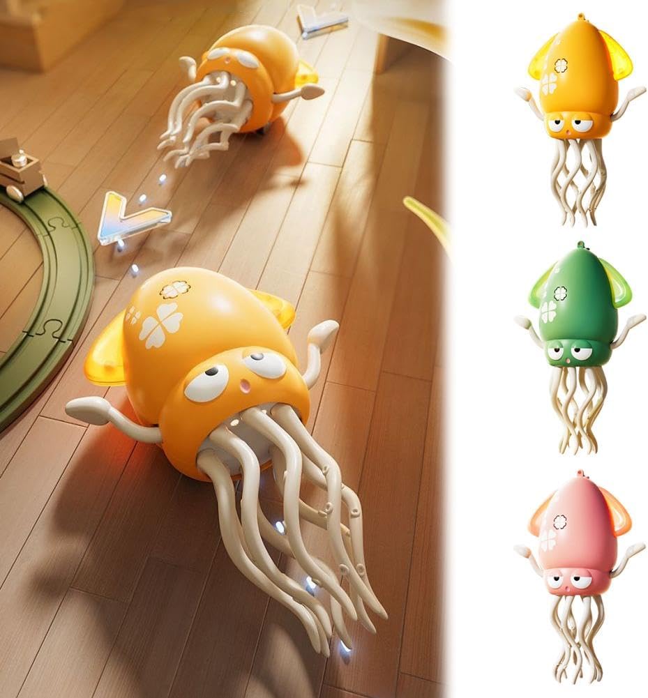 Magic Dancing Octopus Toy, Electric Dancing Octopus Baby Toy, Automatic Evasion Octopus Toy with Led Light and Music, Electronic Early Development Toys Birthday Gifts (Gray) - Image 4