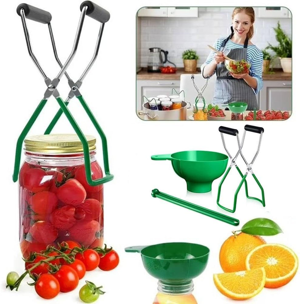 3PCS Canning Essentials Kit - Magnetic Lid Lifter, Canning Supplies Canning Kit, Wide Mouth Canning Funnel Anti-Scald Clip Kitchen Tools for Canning Jars - Image 2