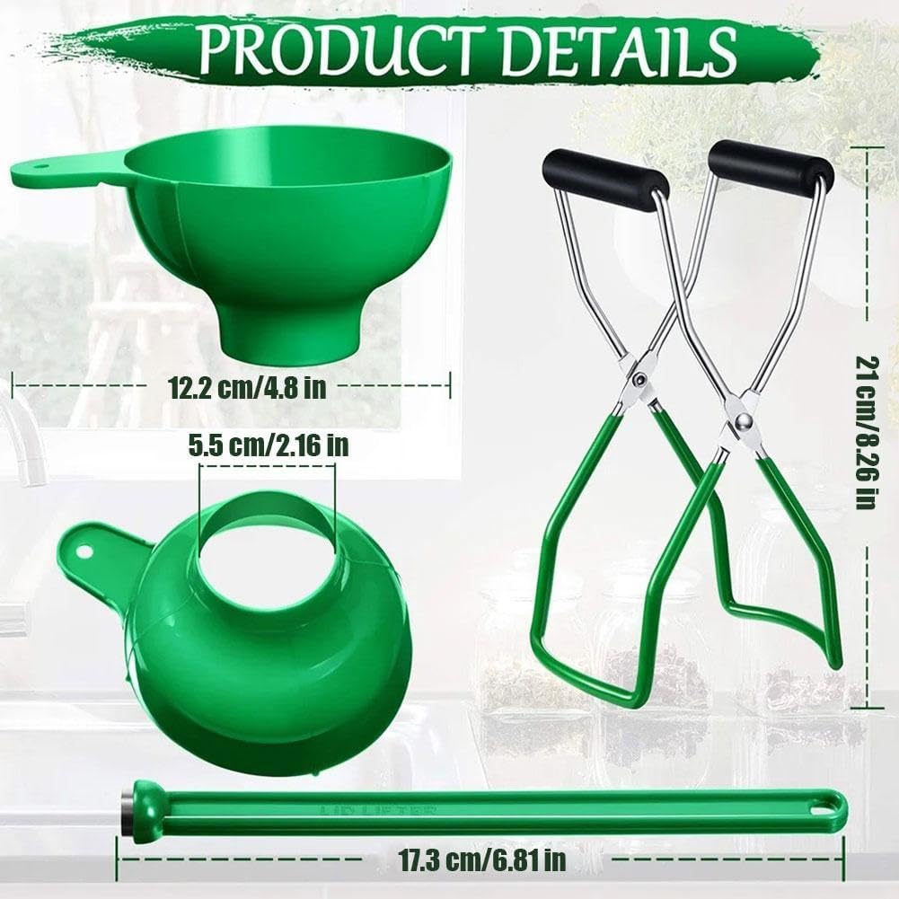 3PCS Canning Essentials Kit - Magnetic Lid Lifter, Canning Supplies Canning Kit, Wide Mouth Canning Funnel Anti-Scald Clip Kitchen Tools for Canning Jars - Image 8