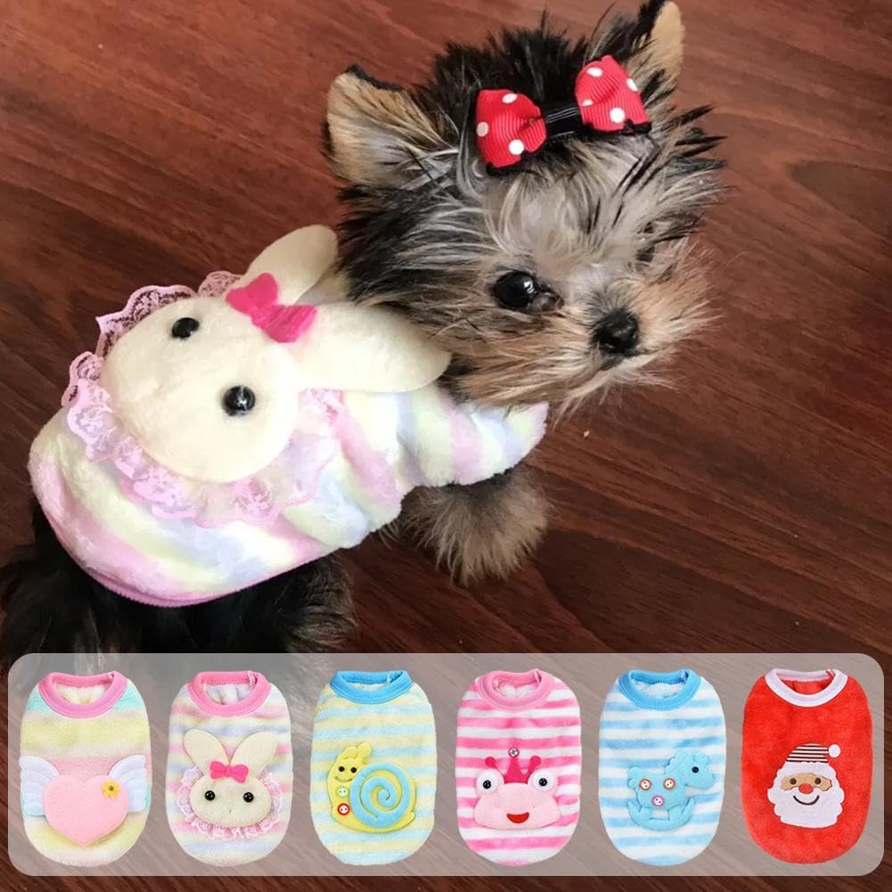 Dog Sweaters for Small Dogs Girl,Warm Soft Fleece Extra Small Dog Sweaters,Teacup Dog Clothes,Cute Sweater Pet Clothes for Kitten, Rabbits, Guinea Pig (C XXXS) - Image 2