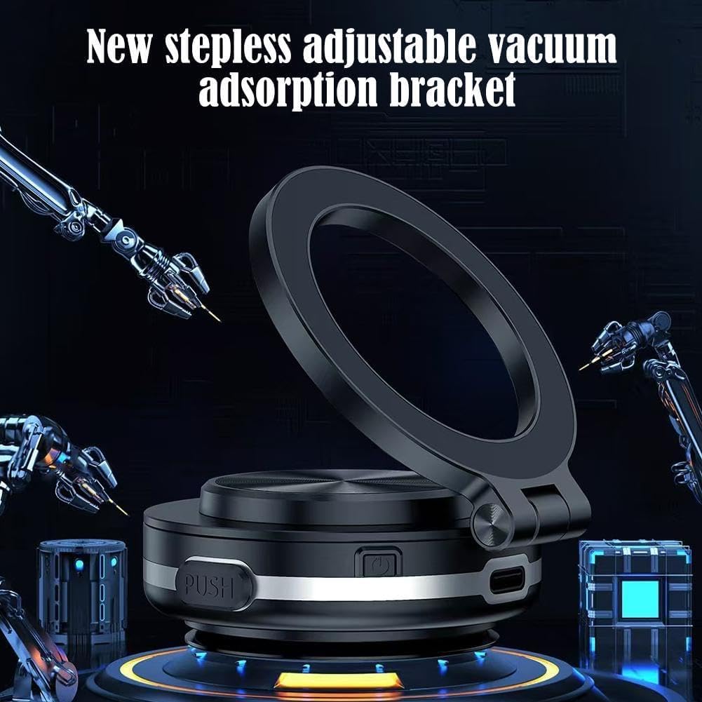 Vacuum Magnetic Suction Cup Phone Car Mount Folding Swivel Stand Rotation Electric Vacuum for MagSafe Stand Universal - Image 3